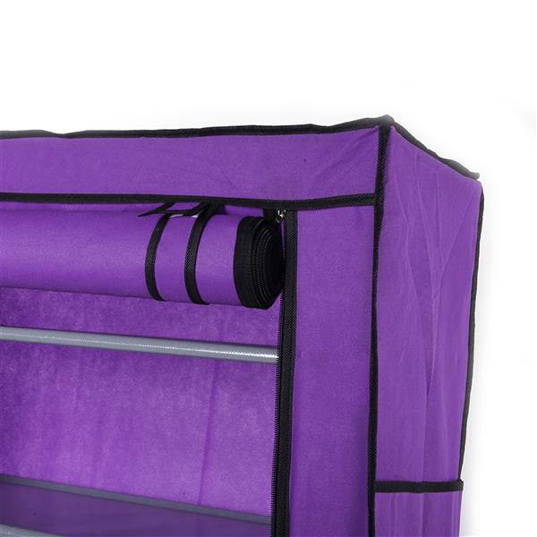 Fashionable Room-saving 9 Lattices Non-woven Fabric Shoe Rack Purple