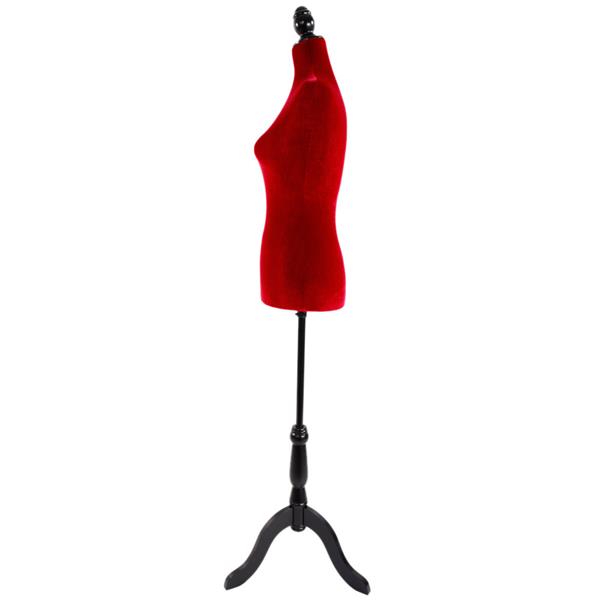 Half-Length Foam & Brushed Fabric Coating Lady Model for Clothing Display Red