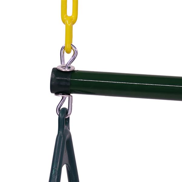 18" Trapeze Swing Bar with Rings Heavy Duty Chain Swing Set Accessories Green