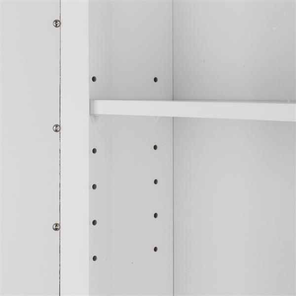 3-tier Single Door Mirror Indoor Bathroom Wall Mounted Cabinet Shelf White