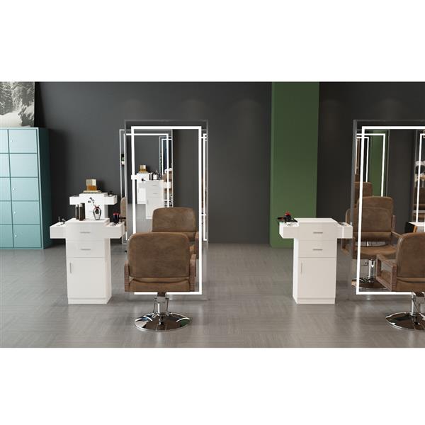 Barbershop Salon Locker / Hair Dryer Rack Drawer with Lock White