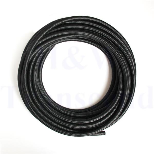 6AN 16Ft Universal Braided Stainless Steel Fuel Hose + 10pcs Rotary Swivel Hose Ends Kit Black