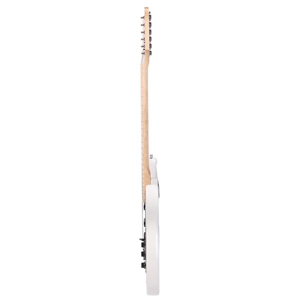 ST Stylish Electric Guitar with Black Pickguard White