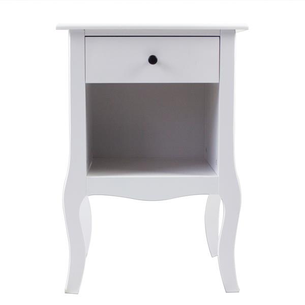 European Bedside Table-One Pump White