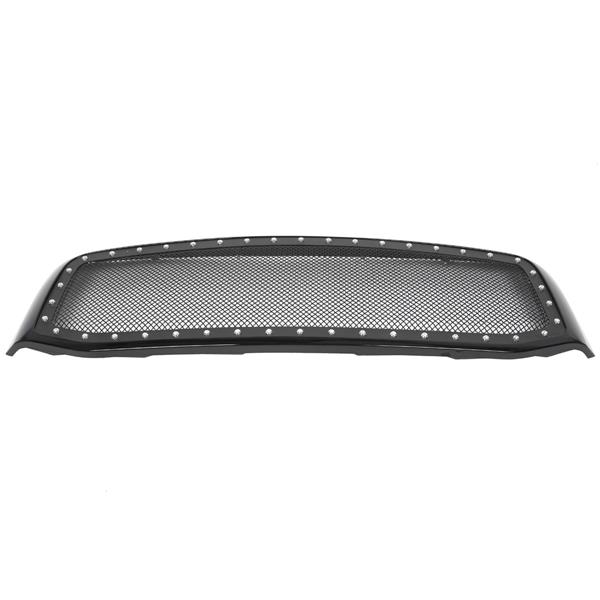 ABS Plastic Car Front Bumper Grille for 2006-2008 Dodge RAM 1500 Stainless Steel Coating with Rivet Black