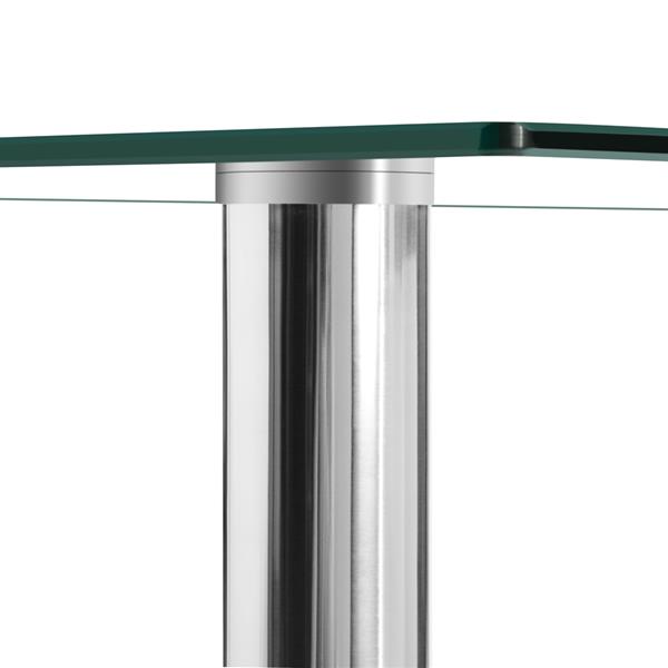 Simple Assembled Transparent Glass & Iron Dinner Table