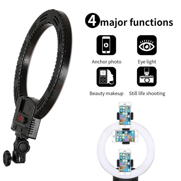 12" Upgrade Ultra-thin Infinity Dimming Double Color Temperature LED Ring Lamp Black(Do Not Sell on Amazon)