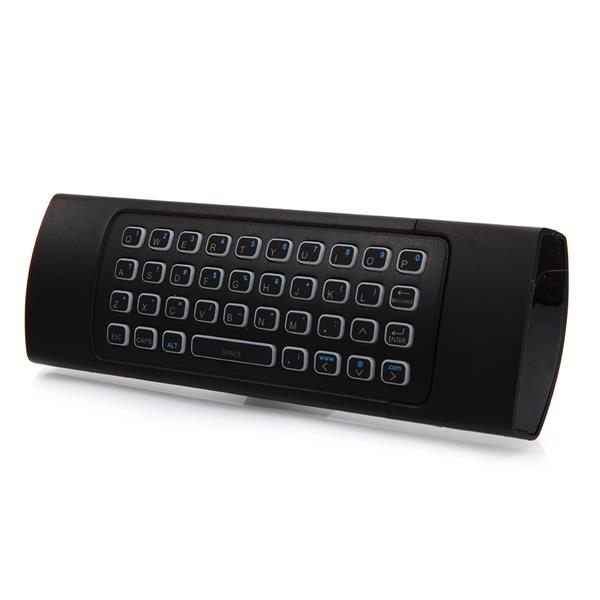 MX3B 2.4GHz Multi-Axis 81 Keys White Backlight Wireless Air Mouse with Receiver Black