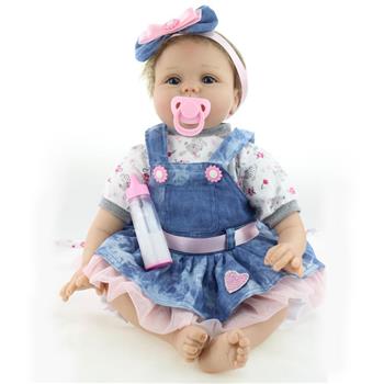 22\\" Beautiful Simulation Baby Girl Reborn Baby Doll in Skirt