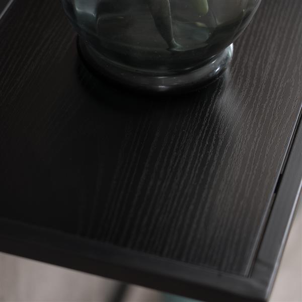 (106 x 28 x 76)cm Wood Grain Entrance Table Black