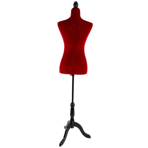 Half-Length Foam & Brushed Fabric Coating Lady Model for Clothing Display Red