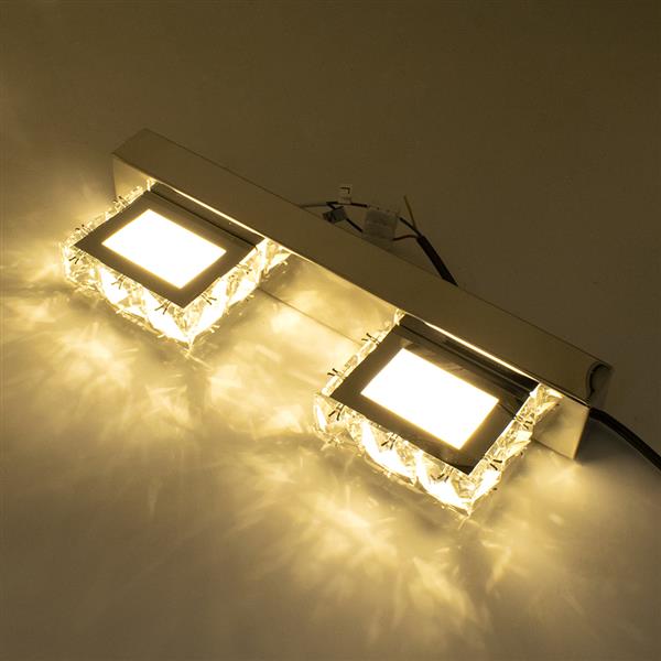 9W ZC001209 Three Lights Crystal Surface Bathroom Bedroom Lamp Warm White Light Silver