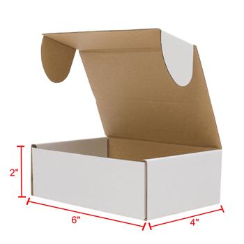 50 Corrugated Paper Boxes 6x4x2 \\"(15.2 * 10 * 5cm) White Outside and Yellow Inside