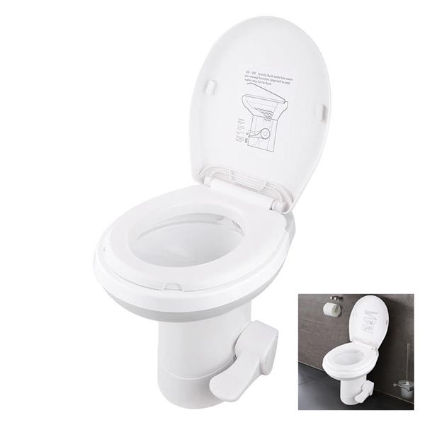 CHH-3702T Gravity Flush Toilet Foot Pedal Flush for Motorhome Caravan Travel