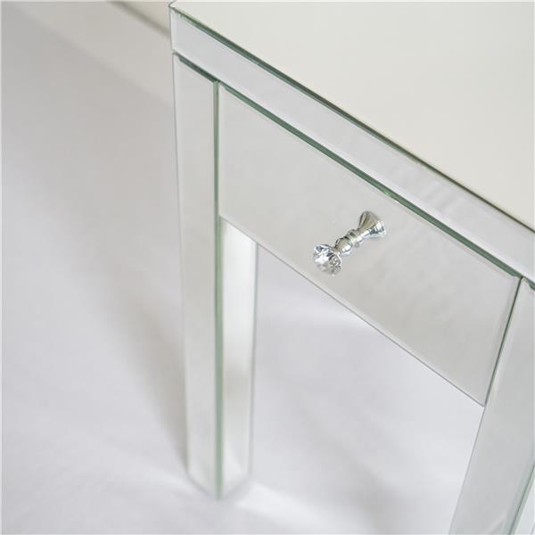 Modern and Contemporary Small 1 Drawer Mirrored Nightstand Bedside Table