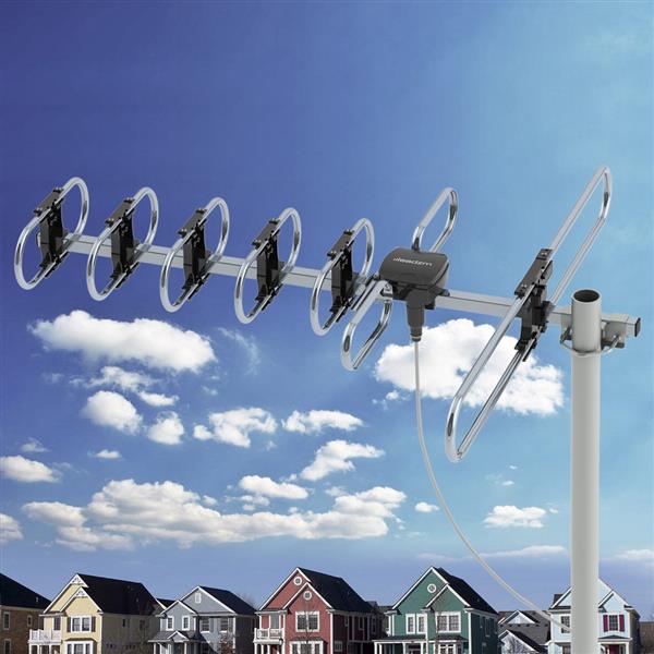 TA-M1 Frequency 470-860MHz 10m 3C2V Double-head Black Wire Outdoor Antenna without Stand