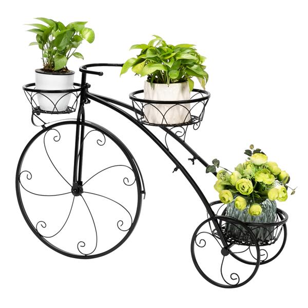 Paint Bicycle Shape 3 Plant Stand Black