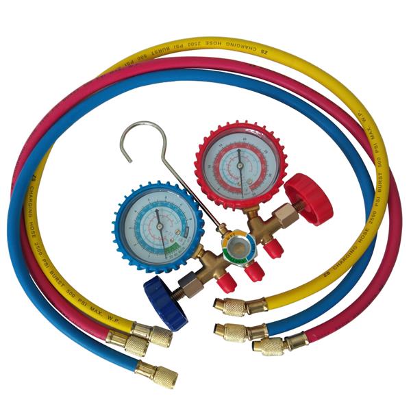 R12 R22 R134a R404A Manifold Gauge Set HVAC A/C Refrigeration Charging Service