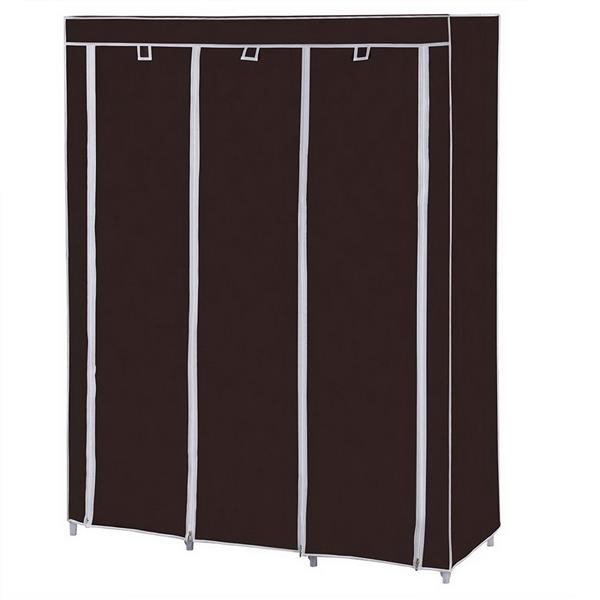 67" Portable Closet Organizer Wardrobe Storage Organizer with 10 Shelves Quick and Easy to Assemble Extra Space Dark Brown 