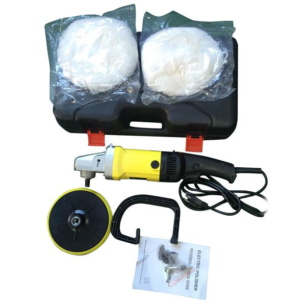 1400W 110V Car Cleaning Electric 6 Variable Speed Car Polisher Buffer Waxer US Plug Black & Yellow