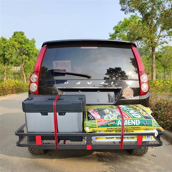 Hitch Mounted Folding Cargo Carrier Car SUV Truck Basket Luggage Durable 500lbs