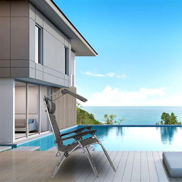 22管带头蓬折叠椅 休闲椅-灰色-4