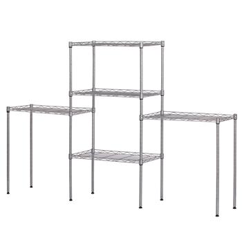 Changeable Assembly Floor Standing Carbon Steel Storage Rack Silver