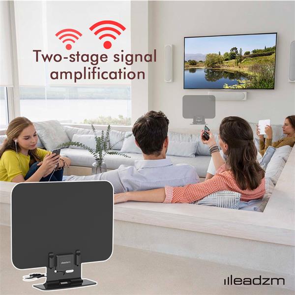 TA-105 Indoor Digital TV HDTV Antenna Amplifier UHF/VHF/1080p 4K Black