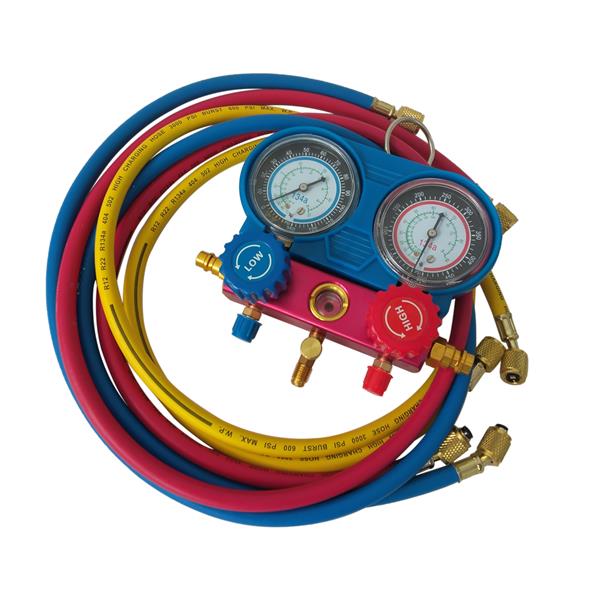 R134A Manifold Gauge Set AC A/C 5FT Colored Hose Air Conditioner