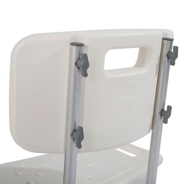 Aluminum Alloy Elderly Bath Chair with Backrest White