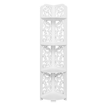 Daqing Carving Style Waterproof 120-Degree Angle 4 Layers Bathroom Cabinet Shelf White