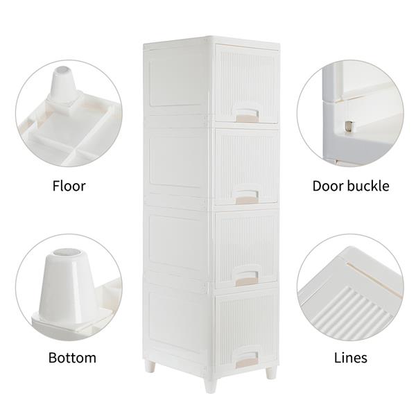 4-Tire Storage Cabinet with 2 Drawers Organizer Unit for Bathroom Bedroom