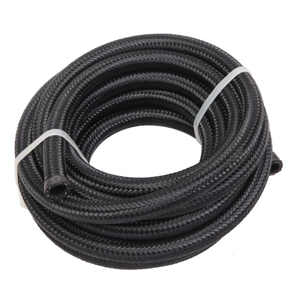 6AN 16 Foot Universal Black Fuel Pipe   10 Black Connectors