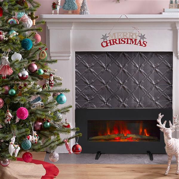 SF311-36G 36 Inch 1400W Wall Hanging / Fireplace Single Color / Fake Wood / Heating Wire / With Small Remote Control Black