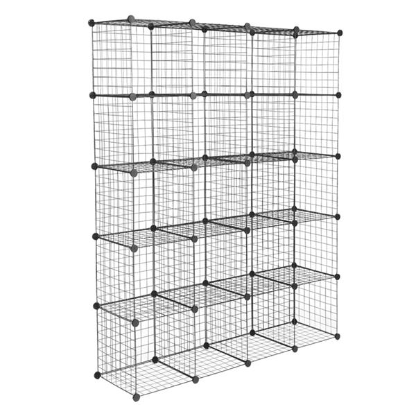 20-Cube Organizer Cube Storage Storage Shelves Wire Cube Storage Origami Shelves Metal Grid Multifunction Shelving Unit Modular Cubbies Organizer Bookcase