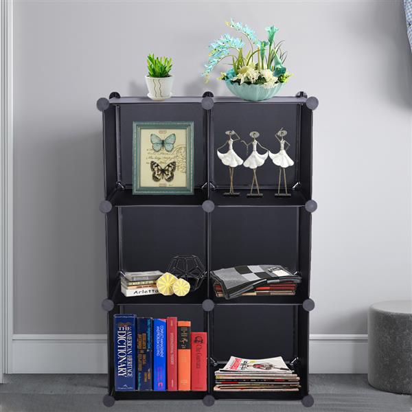 Cube Storage 6-Cube Closet Organizer Storage Shelves Cubes Organizer DIY Closet Cabinet Black