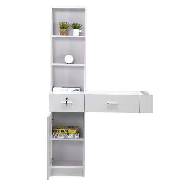 Wall Mount Beauty Salon Spa Mirrors Station Hair Styling Station Desk White