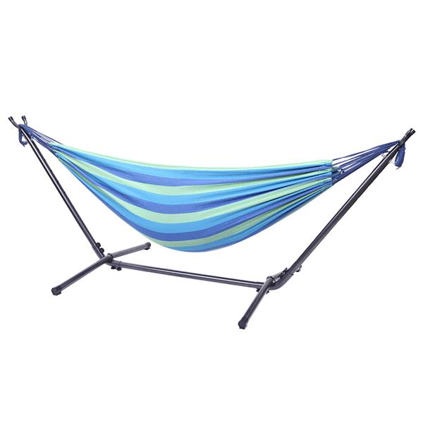 Portable Outdoor Polyester Hammock Set Blue & Green