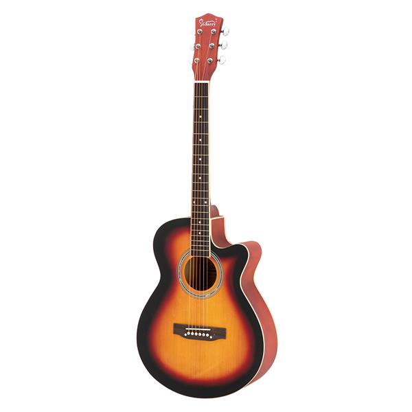 [Do Not Sell on Amazon]  GT501 40 inch Spruce Front Cutaway Folk Guitar with Bag & Board & Wrench Tool Gradient Sunset(Do Not Sell on Amazon)