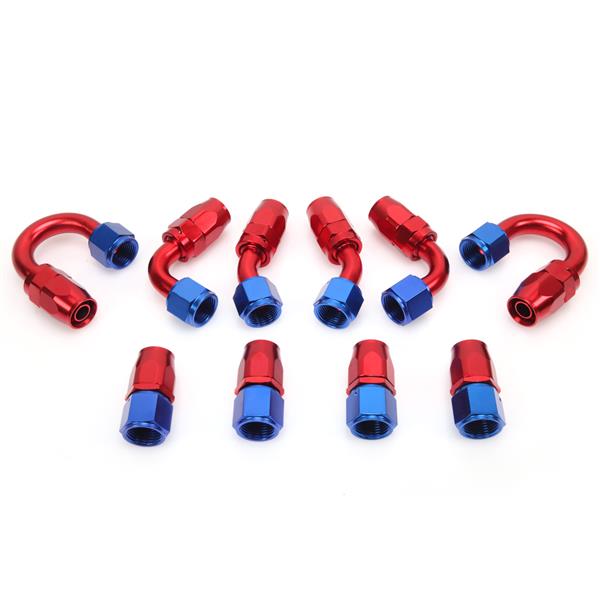 10AN 20-Foot Universal Silver Fuel Pipe   10 Red and Blue Connectors