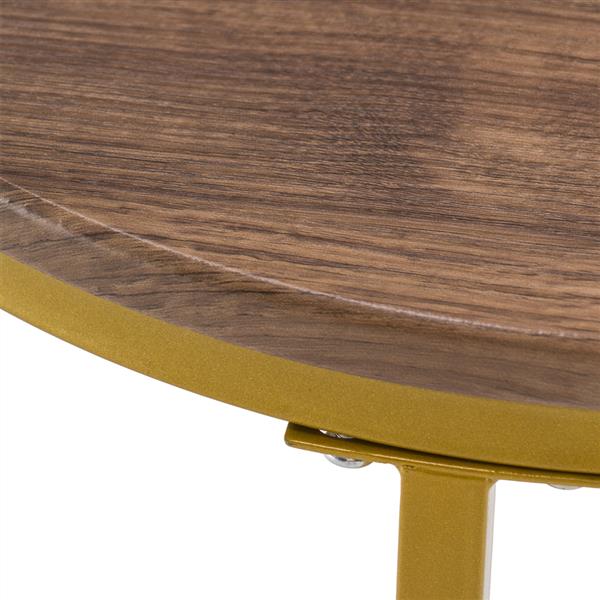 [40.5 x 40.5 x 61]cm Simple Cross Foot Single Layer Wood Grain Round Edge Several 40.5 Round Gold