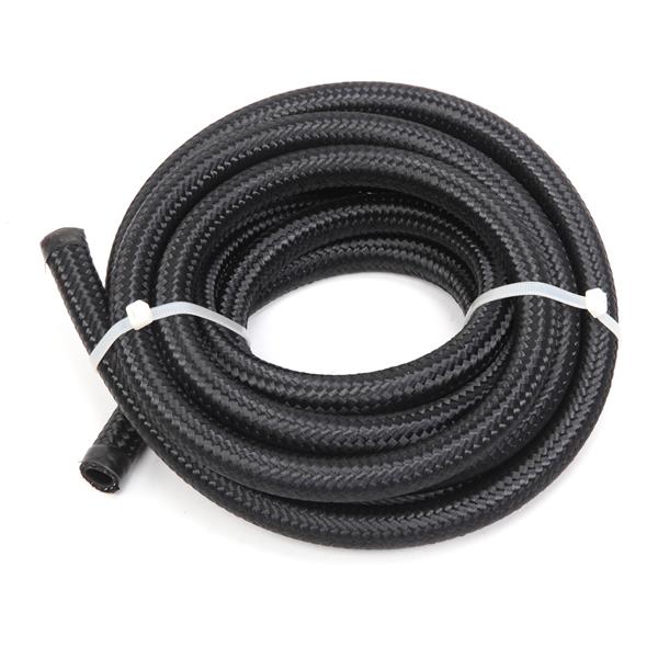 8AN 12-Foot Universal Black Fuel Hose   6 Black Connectors