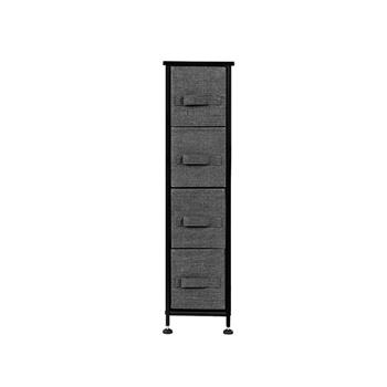 Narrow Dresser, Vertical Storage Unit With 4 Fabric Drawers, Metal Frame, Slim Storage Tower, 7.9” Width, For Living Room, Kitchen, Small Space, Gap, Grey