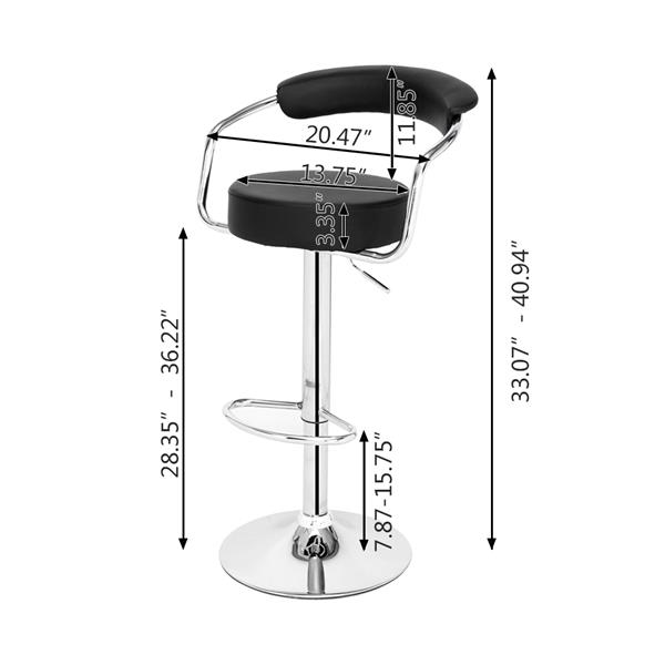 SSJ-105 High-grade Round Back Cushion Bar Stool Black