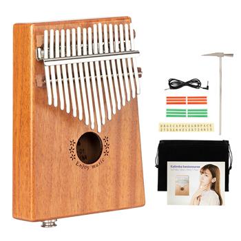 Kasch 17 Key Electric Kalimba Thumb Piano with Study Instruction and Tune Hammer support the use amplifier， Gifts for Kids and Adults Beginners