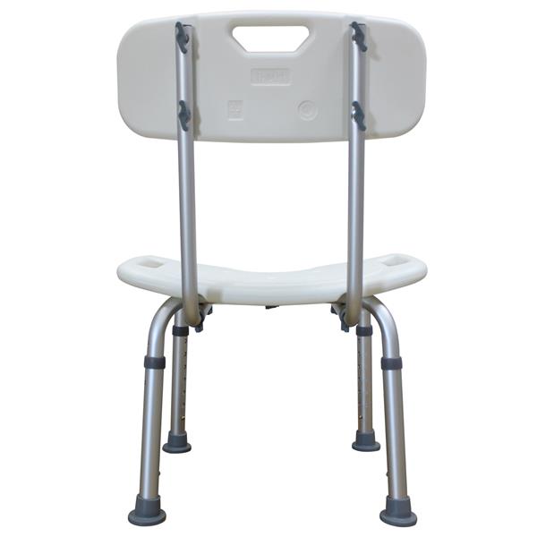 Medical Bathroom Safety Shower Tub Aluminium Alloy Bath Chair Seat Bench with Hygienic Cutout Design White