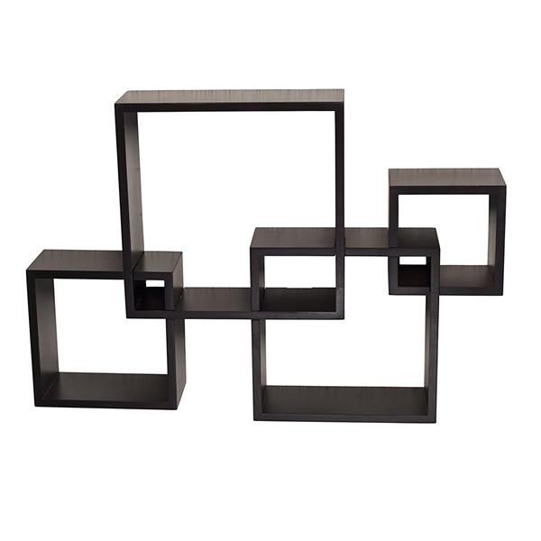 Intersecting Squares Floating Shelf Wall Mounted Home Decor Furniture Black