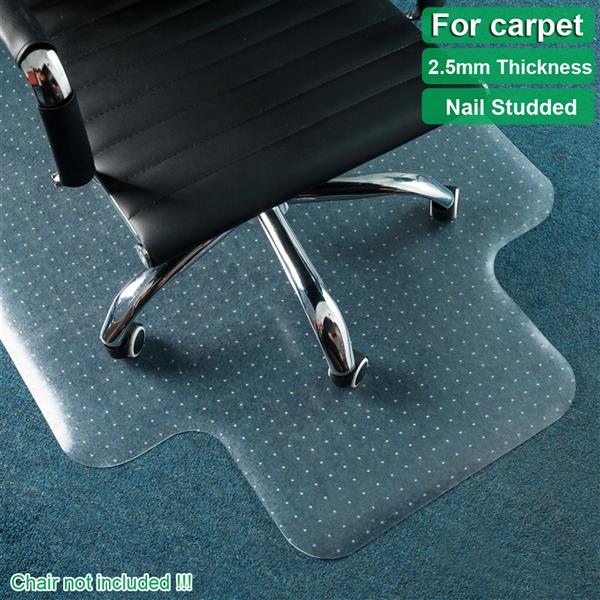 90 x 120 x 0.25cm PVC Home-use Protective Mat Chair Pad with Nail for Floor Chair Transparent