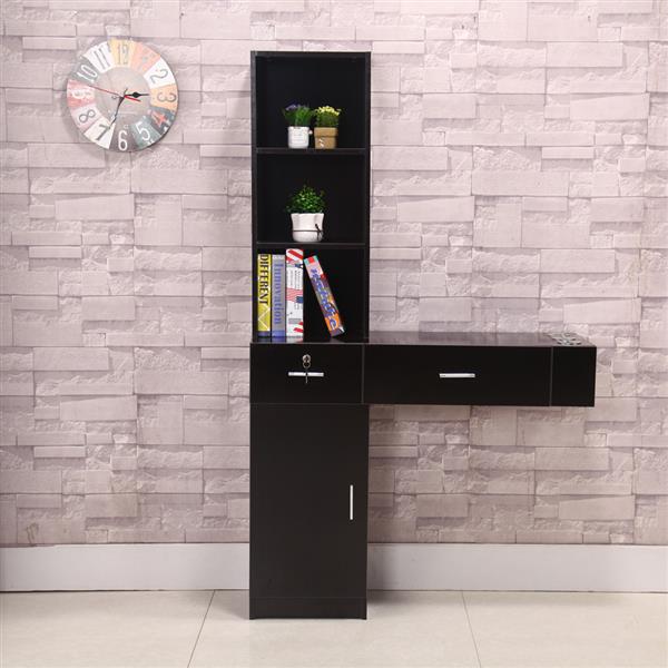 Wall Mount Beauty Salon Spa Mirrors Station Hair Styling Station Desk Black