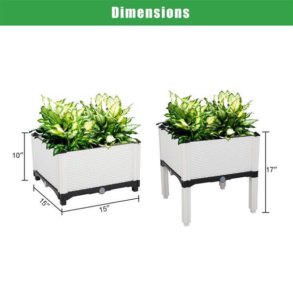 2Pcs Free Splicing Injection Planting Box White